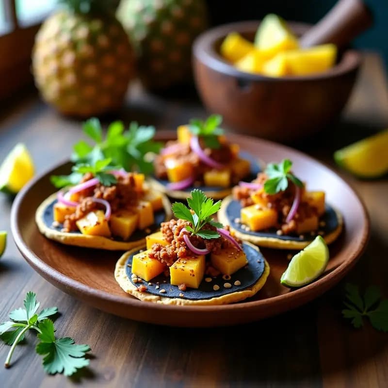 Tacos de Chorizo de Tempeh y Piña Asada: Receta Mexicana Fusion alta en Proteína