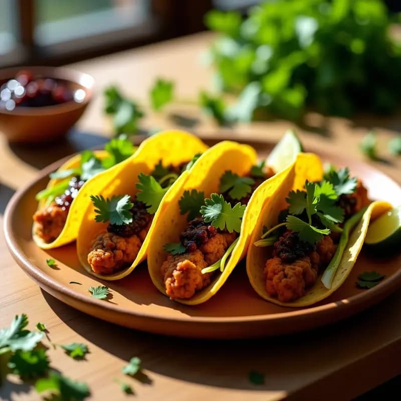 Tacos de Chorizo Vegano y Chutney de Higo: Receta Mexicana en Airfryer sin Soja
