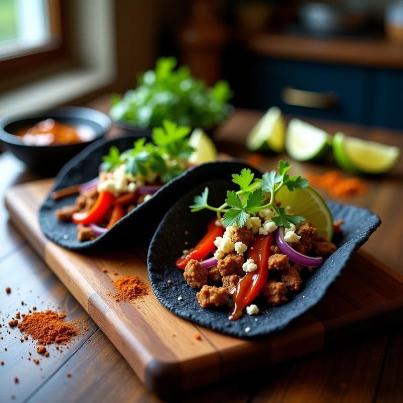 Tacos de Chorizo Vegano y Faisán: Receta Mexicana con Toque Gourmet en Airfryer en 20 Minutos