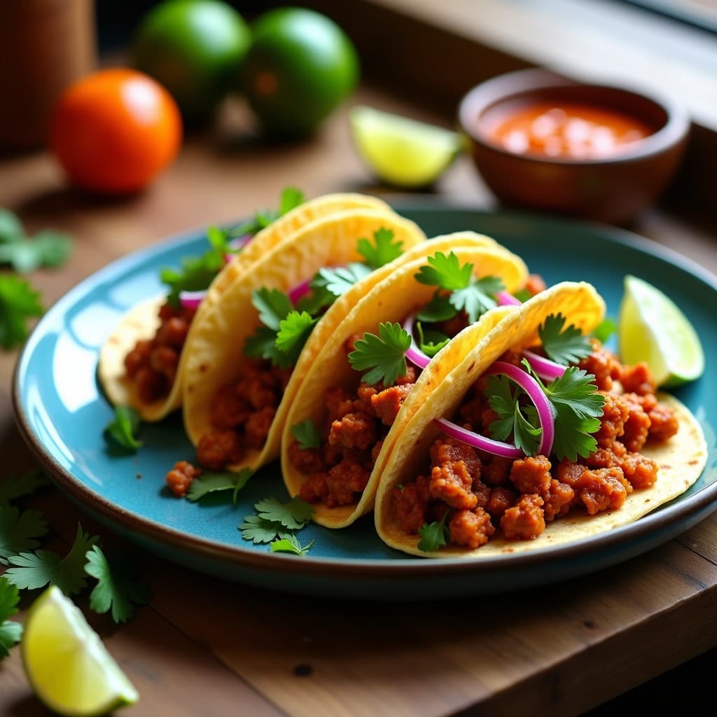Tacos de Chorizo Vegano y Jackfruit con Salsa de Tamarindo: Receta Moderna Sin Gluten en 20 Minutos