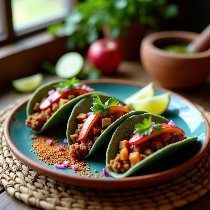 Tacos de Chorizo Vegano y Manzana Caramelizada: Receta Mexicana Fusion con Toque Dulce-Salado