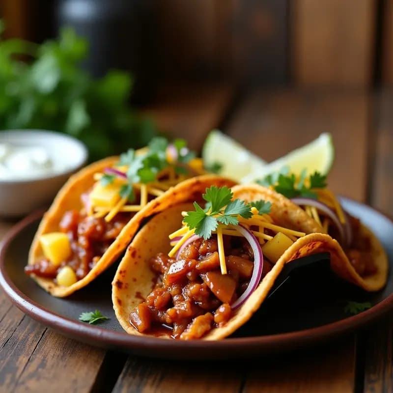 Tacos de Chuleta de Cerdo Desmenuzada con Piña Caramelizada: Receta Dulce-Salada en 30 Minutos