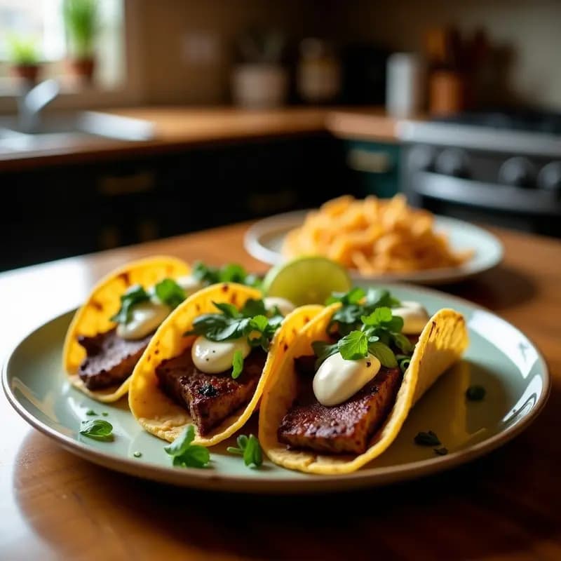 Tacos de Churrasco con Queso Provolone y Chimichurri: Sabores Argentinos en Cada Bocado