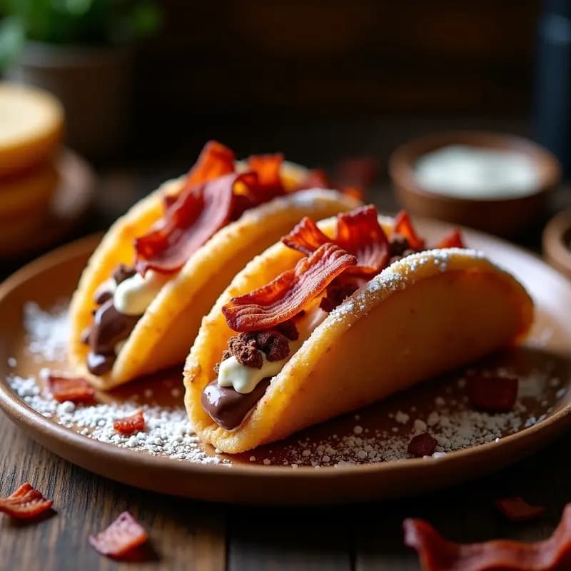 Tacos de Churro Rellenos de Nutella y Bacon: El Postre Mexicano Más Decadente