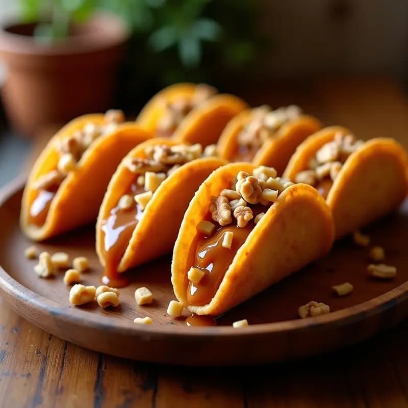 Tacos de Churros con Relleno de Cajeta y Nueces: Postre Mexicano con Toque Crujiente