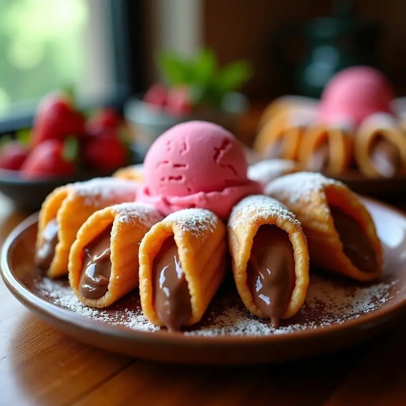 Tacos de Churros Rellenos de Nutella y Helado de Fresa: El Dulce Más Adictivo de México