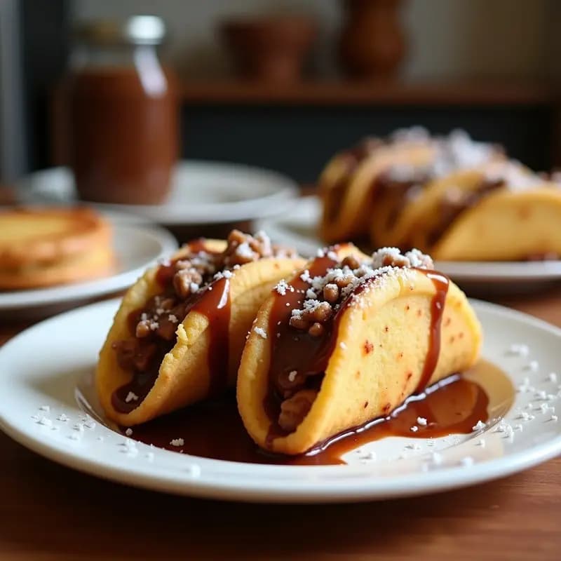 Tacos de Churros Rellenos de Nutella y Plátano Frito: Receta Mexicana para Postres Decadentes