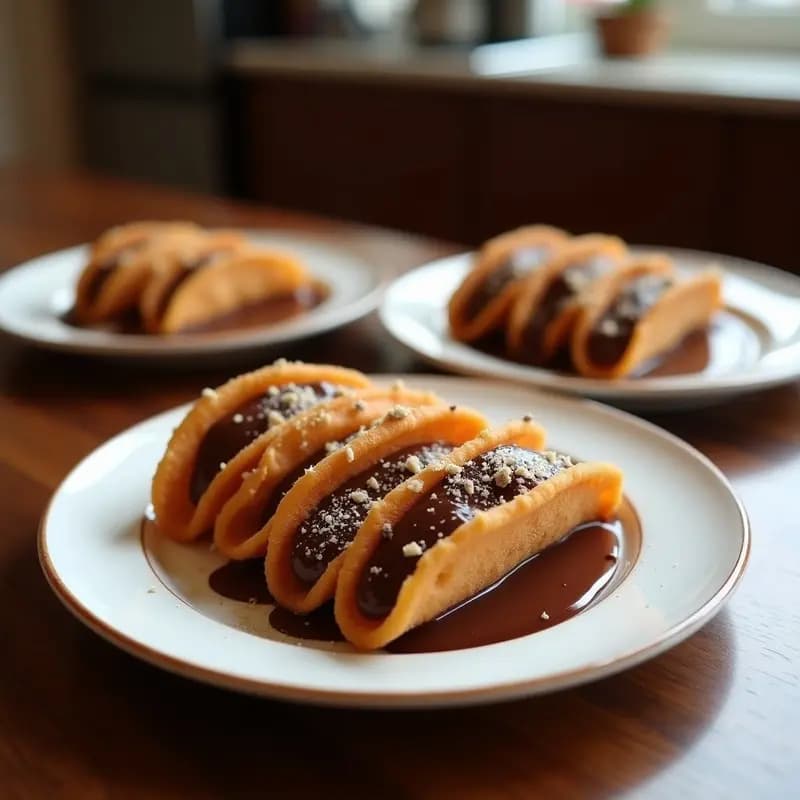 Tacos de Churros Rellenos de Chocolate y Leche Condensada: Postre Frito para Endulzar cualquier Día