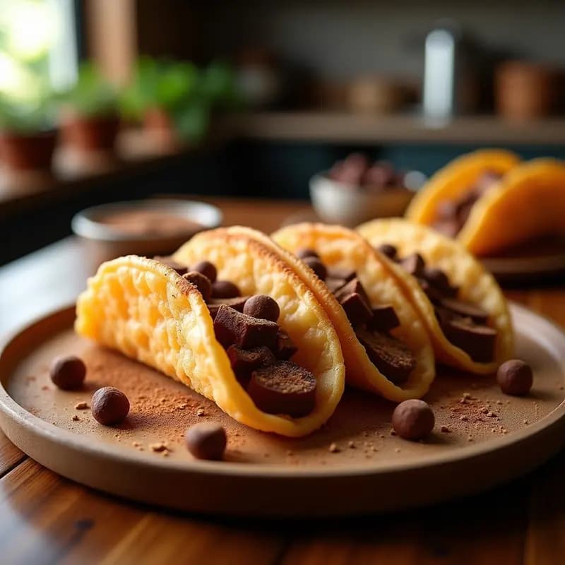 Tacos de Churros Rellenos de Nutella y Trozos de Kit Kat: Postre Mexicano para Adictos al Azúcar