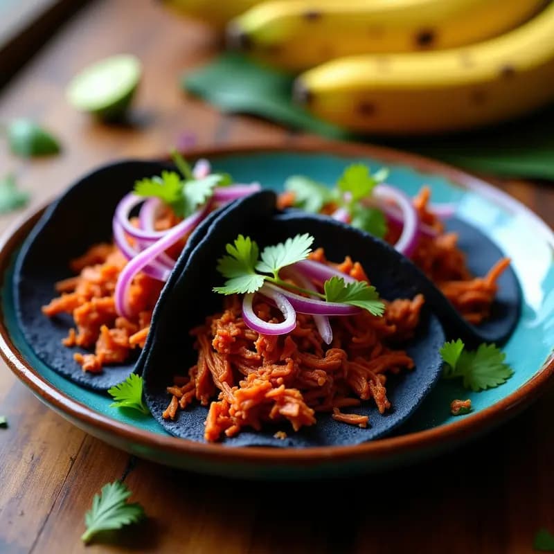 Tacos de Cochinita Pibil: Receta Yucateca en Tortillas de Maíz Azul con Achiote