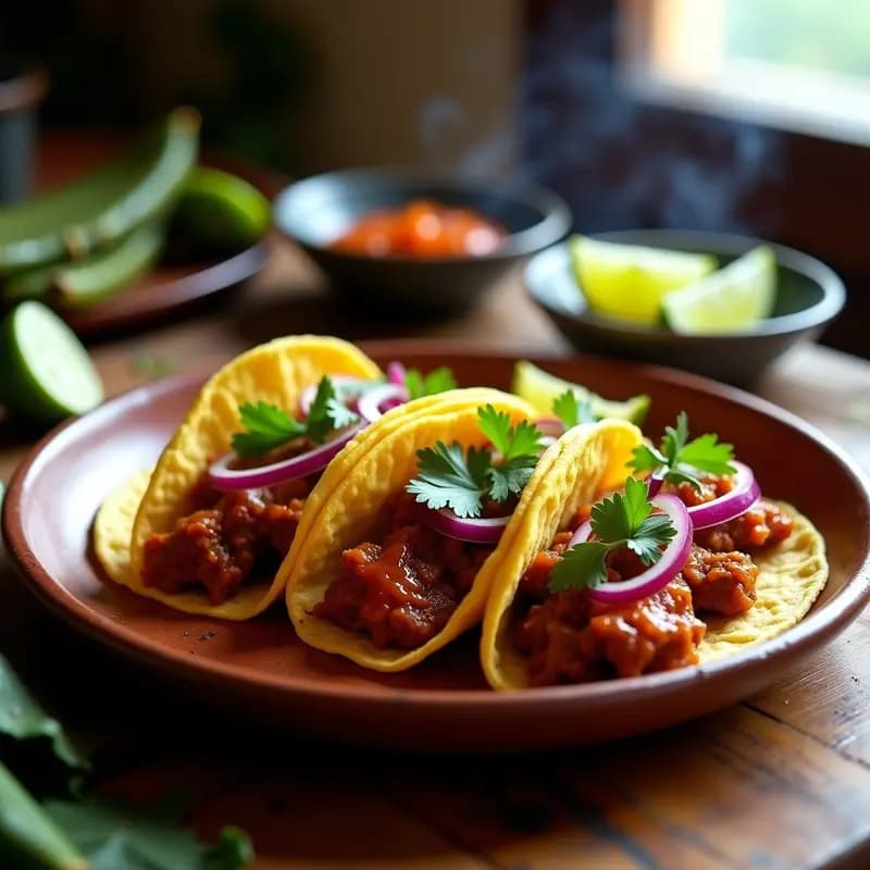 Tacos de Cochinita Pibil con Nopales Asados: Receta Yucateca Auténtica en Horno