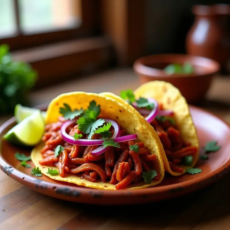 Tacos de Cochinita Pibil con Cebolla Morada y Habanero: Receta Mexicana Tradicional en Olla Lenta