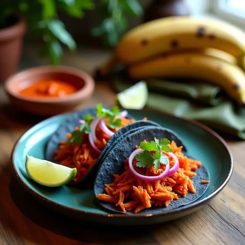 Tacos de Cochinita Pibil Vegana con Jackfruit y Achiote: Receta Yucateca Fusion
