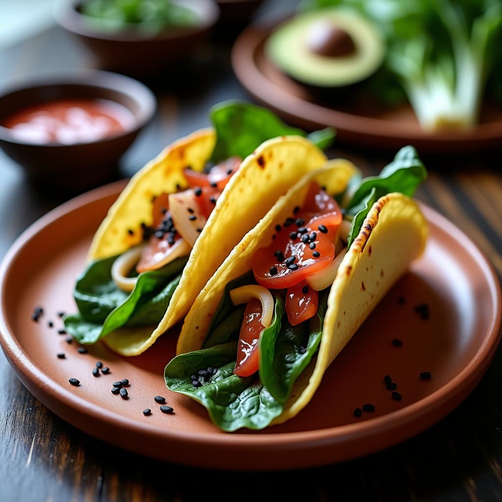 Tacos de Col Menor y Salsa de Ciruela Umeboshi: Receta Japo-Mexicana Fermentada en Airfryer
