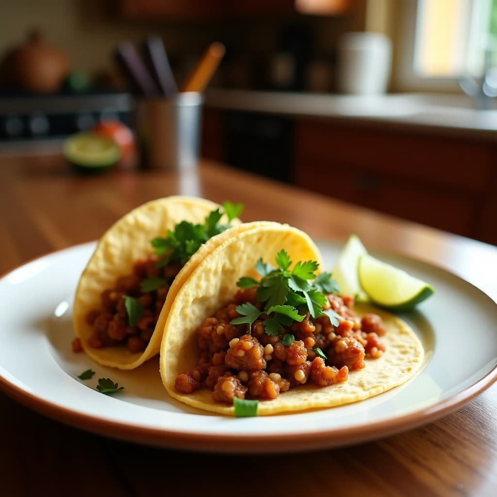 Tacos de Col Morada y Frijol Mungo con Aderezo de Lima y Cilantro: Receta Vegana y Sin Gluten en Airfryer