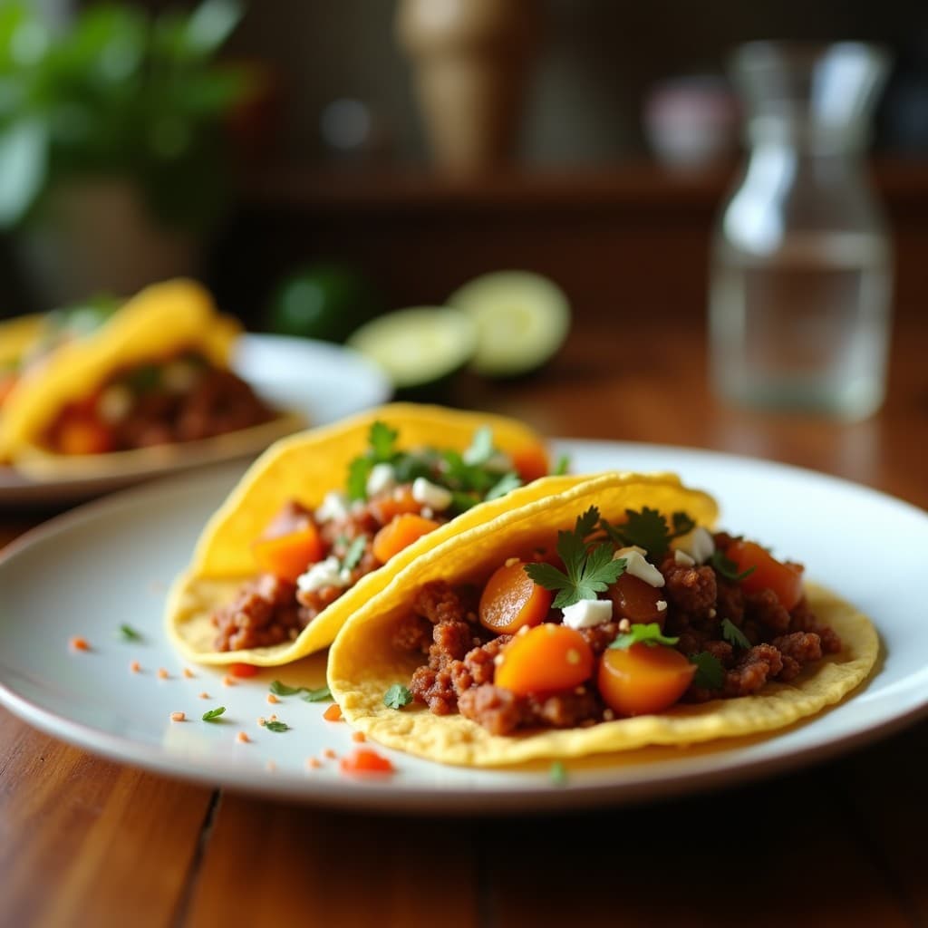 Tacos de Col Rizada y Batata Asada con Aderezo de Limón: Receta Vegana y Crujiente en Airfryer