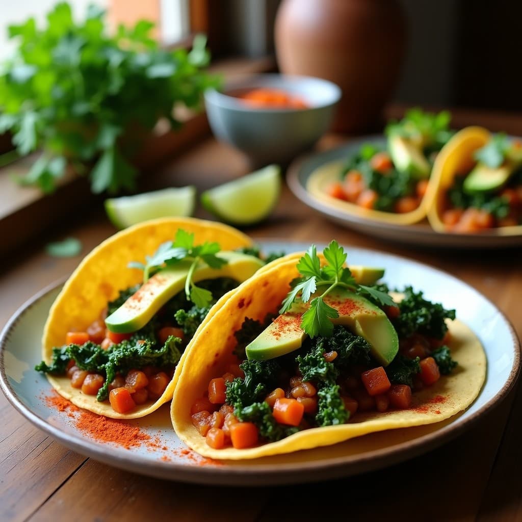 Tacos de Col Rizada y Picadillo de Soja Texturizada: Receta Vegana y Crunchy