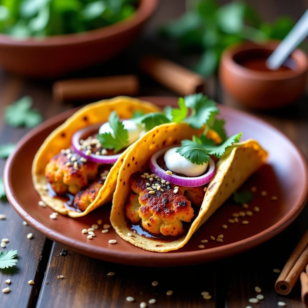 TACOS DE COLIFLOR CON ADOBO DE CANELA Y CHILE: RECETA MEXICANA KETO CON TOQUE DULCE