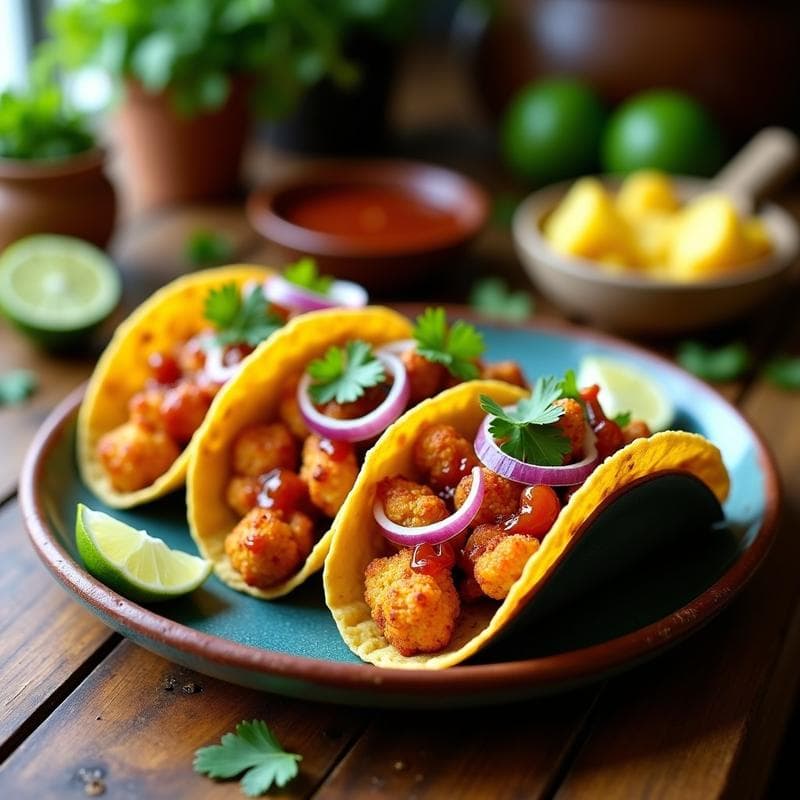 Tacos de Cauliflower Al Pastor: Receta Vegana con Piña Asada y Adobo en 20 Minutos