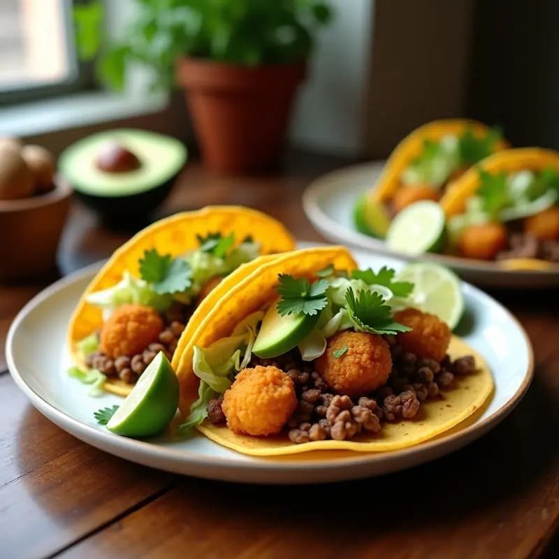 Tacos de Coliflor y Carne Molida de Soja: Receta Mexicana Vegana en Airfryer