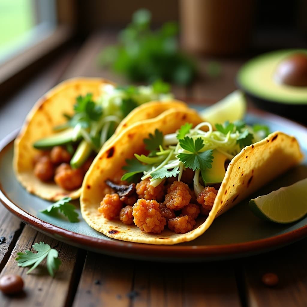 Tacos de Coliflor Desmenuzada y Champiñones Portobello: Receta Vegana en Sartén Antiadherente