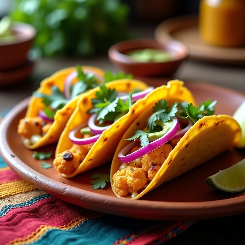 Tacos de Cauliflower y Chili con Queso Vegano: Receta Mexicana Keto en Airfryer