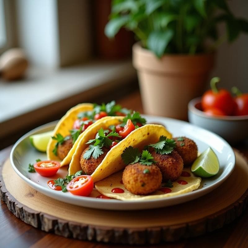 Tacos de Coliflor y Falafel de Habas con Salsa de Tahini: Receta Vegana en Airfryer y Crudivegana