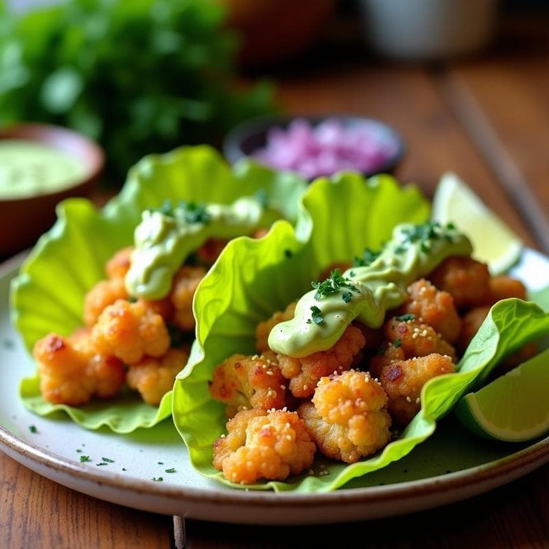 Tacos de coliflor frita con guacamole de pisco: Receta peruana keto en airfryer