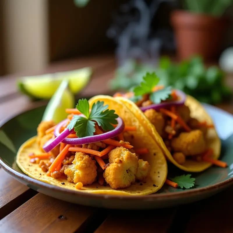 Tacos de Coliflor y Pollo en Escabeche: Receta Mexicana en Airfryer Sin Harina