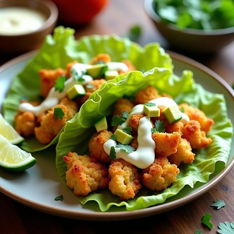 Tacos de Coliflor y Pollo al Mojo de Ajo: Receta Low Carb en Airfryer