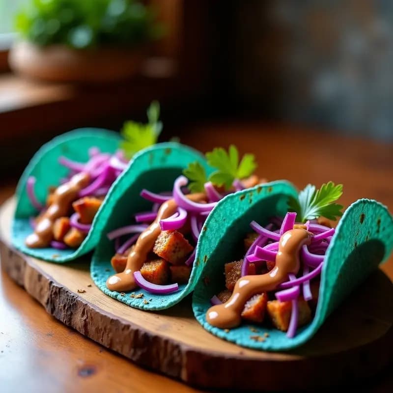 Tacos de Congrio Ahumado con Repollo Morado y Aderezo de Chipotle: Receta Chilena Fusion