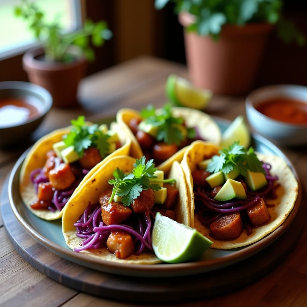Tacos de Corazón de Palmito y Adobe de Anchoas Vegano: Receta Mexicana en Olla Express