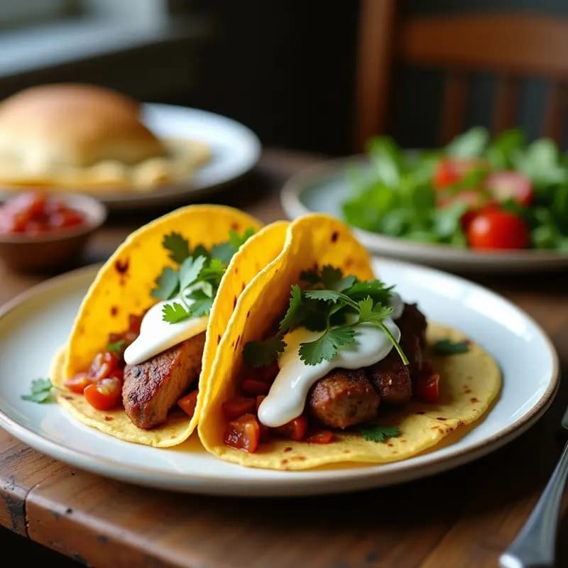 Tacos de Cordero al Chipotle con Salsa de Yogur de Coco: Receta Mexicana Picante y Cremosa