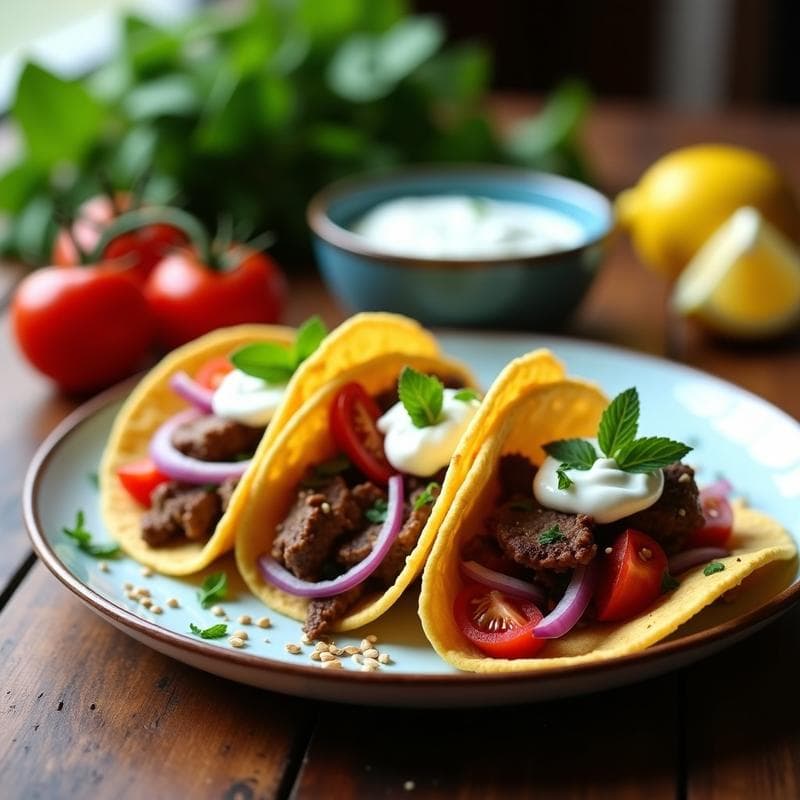 Tacos de Cordero con Menta y Yogur: Receta Árabe Fácil y Aromática en 30 Minutos
