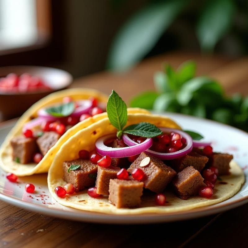 Tacos de Cordero con Salsa de Granados y Menta: Receta Armena en Airfryer
