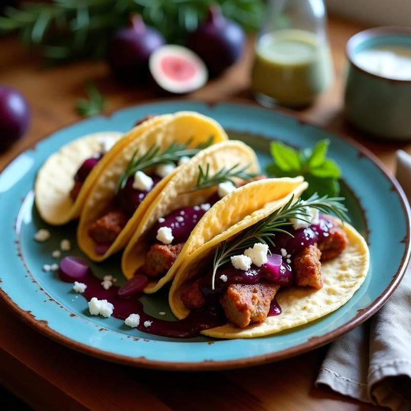 Tacos de Cordero con Salsa de Higos y Romero: Receta Mexicana Gourmet en Airfryer