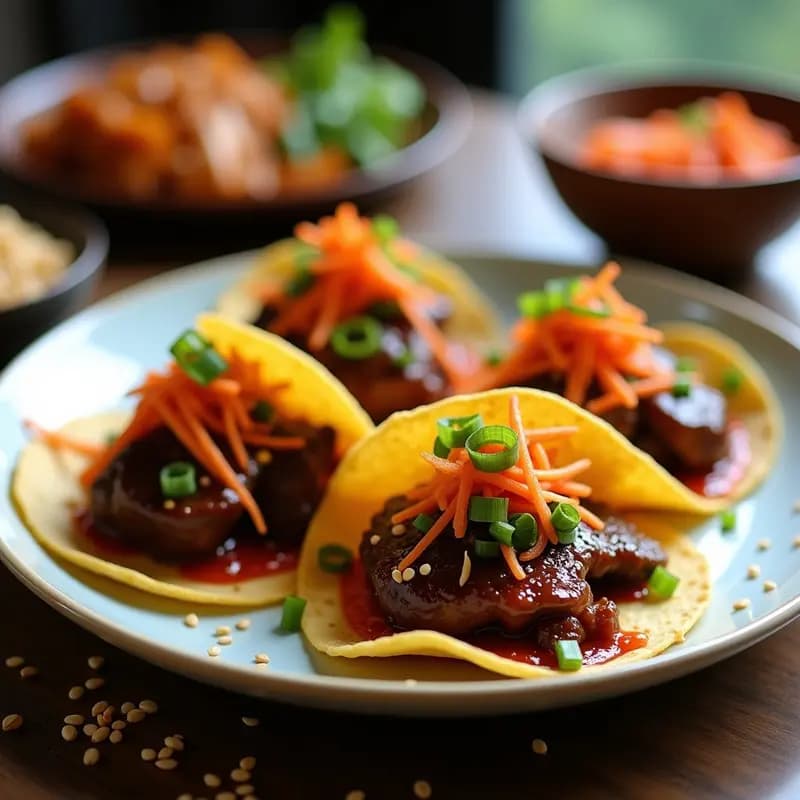 Tacos Coreanos de Bulgoogi de Res con Kimchi Casero: Receta Fusion en 30 Minutos