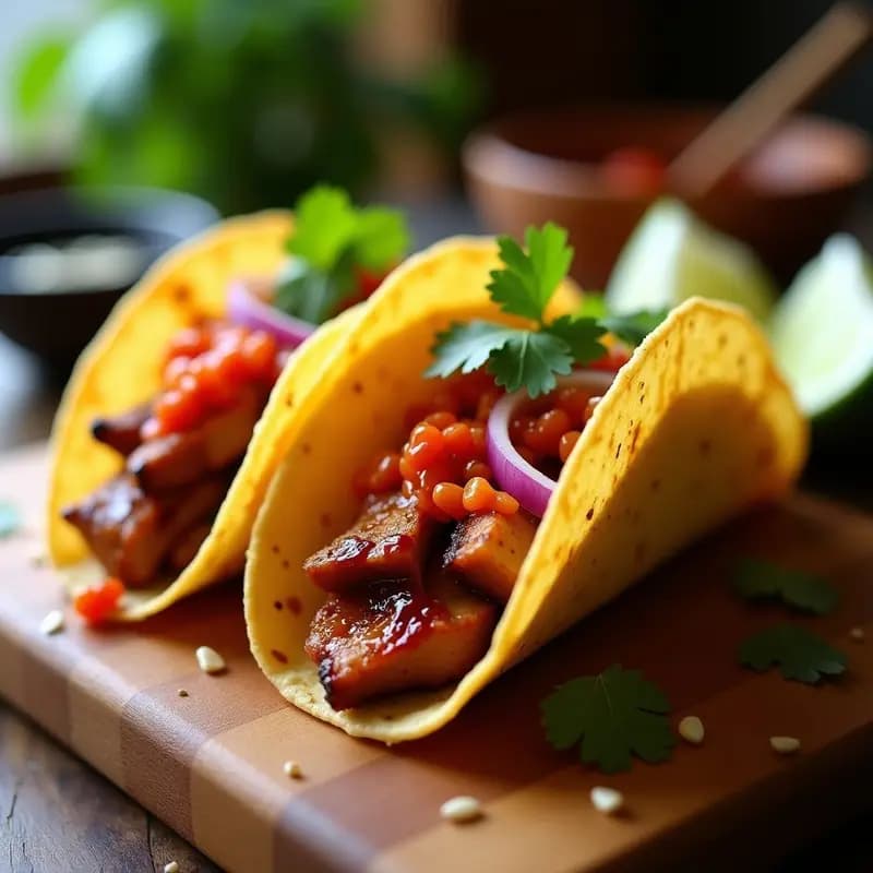 Tacos-coreanos de Cerdo Buldak con Kimchi: Receta Picante y Viral en Airfryer