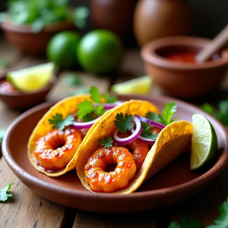 Tacos de Camarón al Achiote y Miel: Receta Mexicana en 15 Minutos con Toque Dulce-Picante