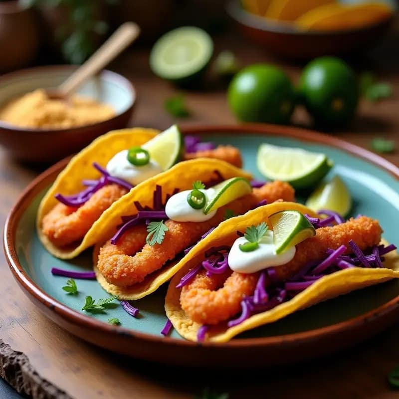 Tacos de Camarón Encostrado con Chile Pasilla: Receta Mexicana Rápida y Crujiente