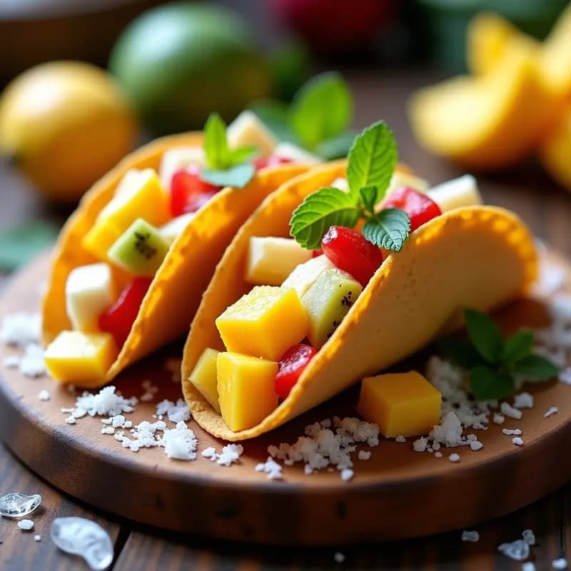 Tacos de Hielo con Frutas Tropicales: Postre Viral Sin Azúcar con Sírope de Agave