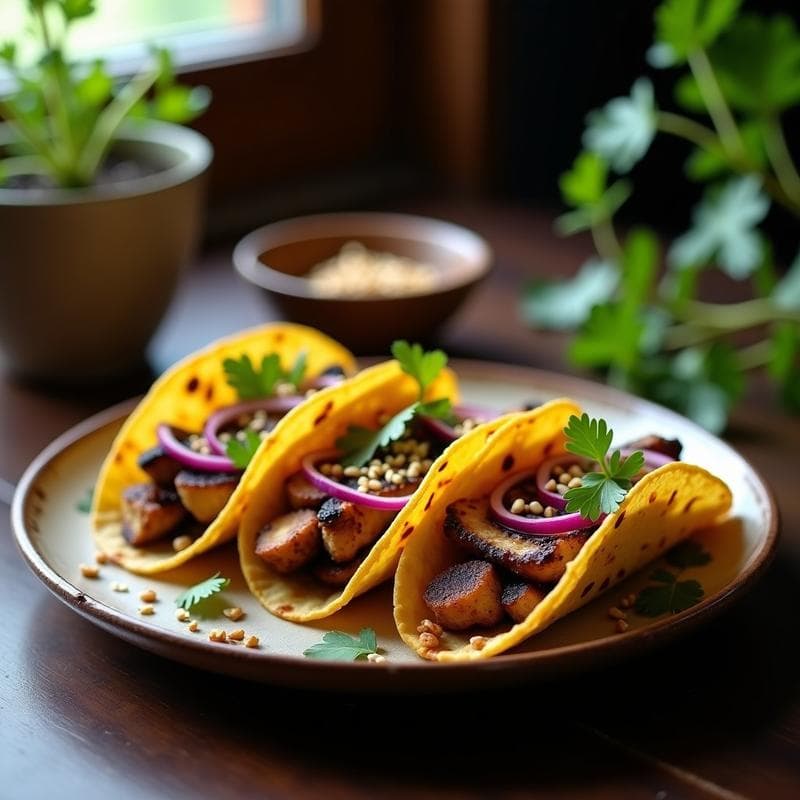 Tacos de Hongo Maitake con Umami: Receta en Airfryer en 12 Minutos con Sabor Profundo