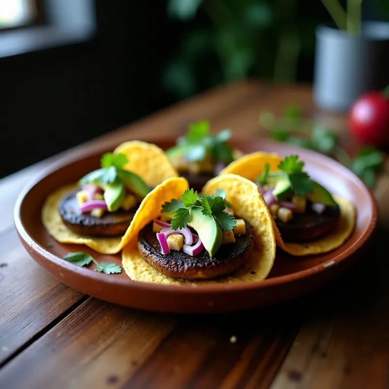 Tacos de Hongo Portobello Ahumado: Receta en Airfryer en 15 Minutos y Sin Aceite
