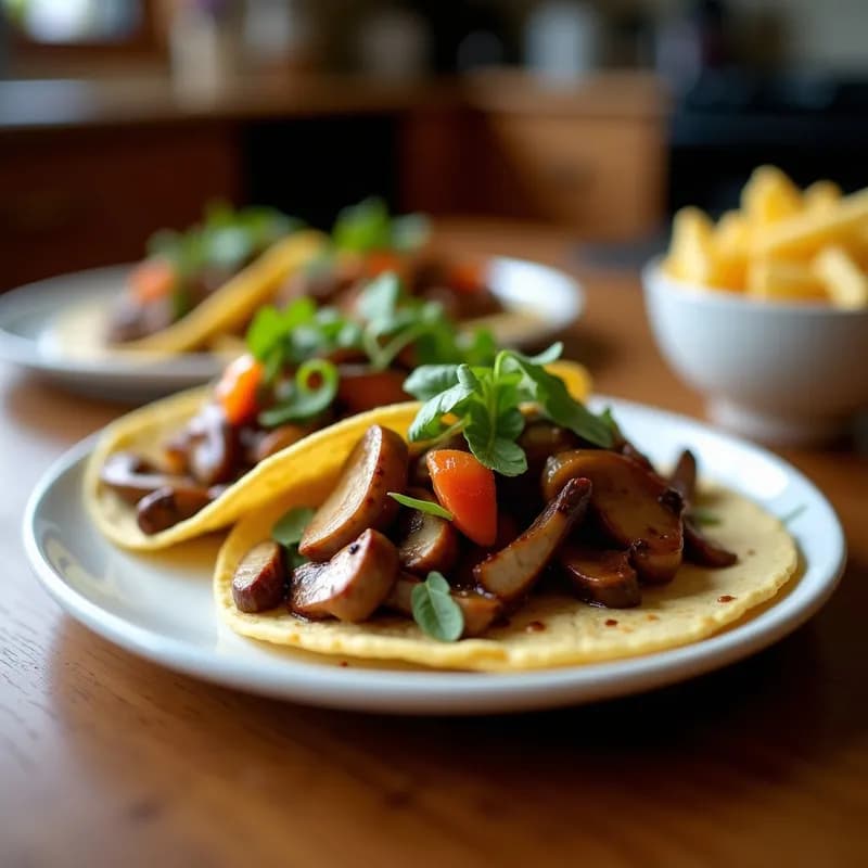Tacos de Hongo Rey Ahumado al Chipotle: Receta Vegana Gourmet en 25 Minutos