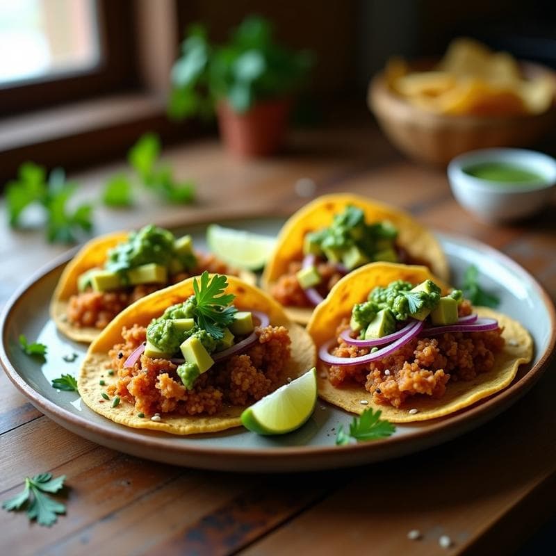 Tacos de Hongos Oyster con Salsa Verde: Receta Vegana y Express en Airfryer