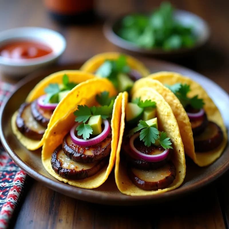 Tacos de Hongos Portobello Ahumados: Receta Vegana y Crujiente en Airfryer