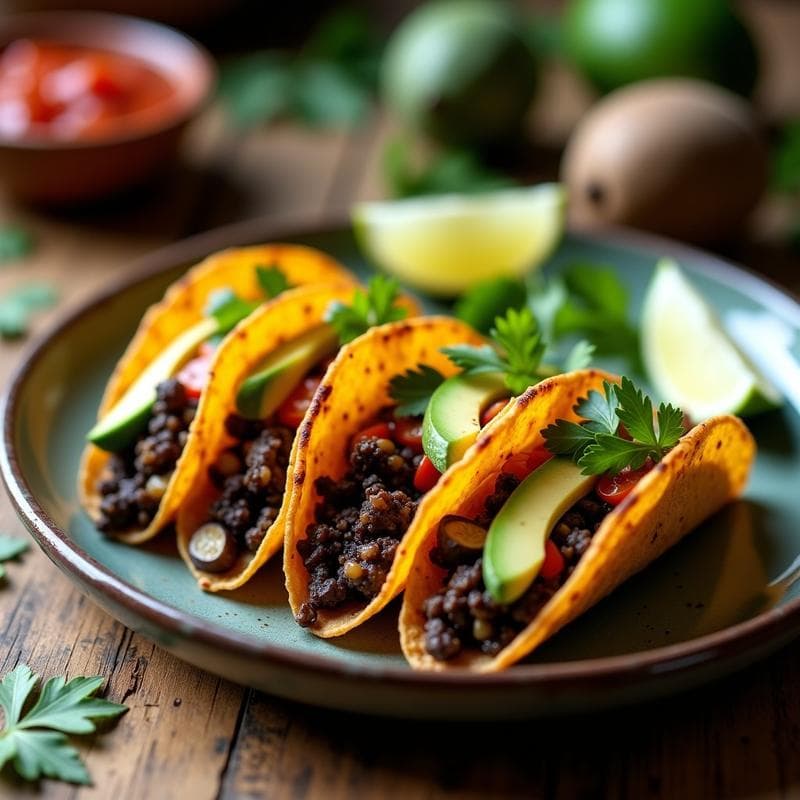 Tacos de Huitlacoche Veganos en Airfryer: Receta Rápida con Umami y Textura Crujiente