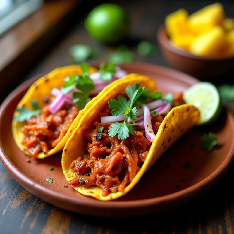 Tacos de Jackfruit al Pastor: Receta Vegana Express y Alta en Fibra en 25 Minutos