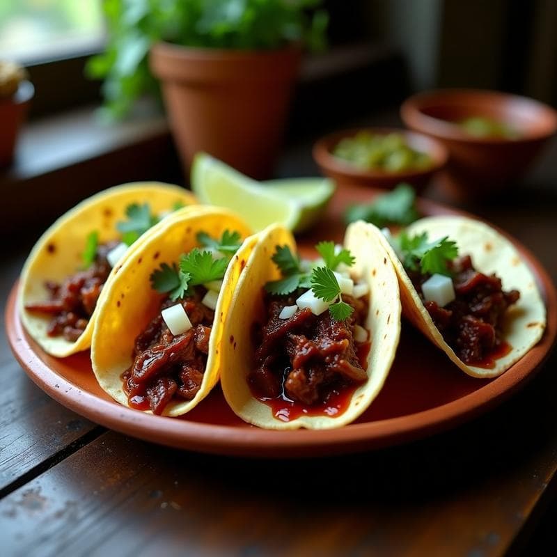 Tacos de Rabo de Gallo Asado: Receta en Sartén con Chile Pasilla en 30 Minutos