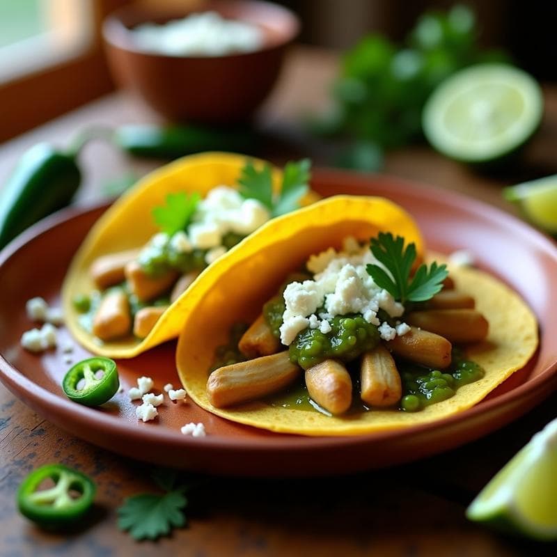 Tacos de Rabo de Gallo: Receta Mexicana Tradicional con Salsa Verde en 30 Minutos